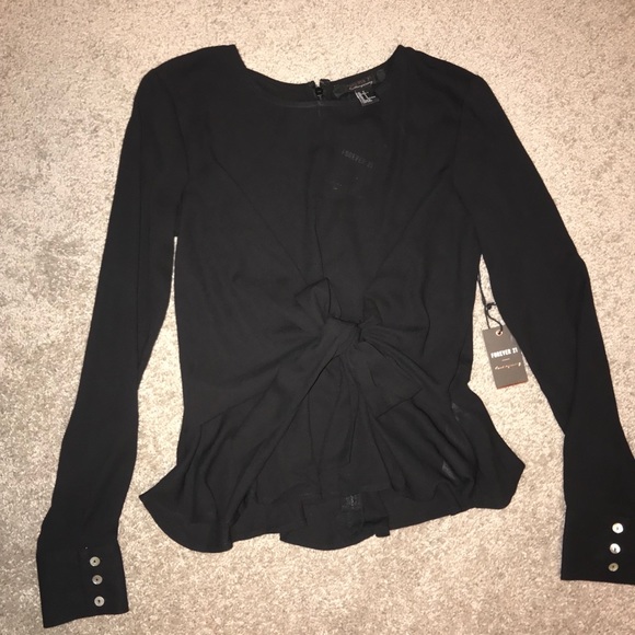 forever 21 black blouse * TAG STILL ON - Picture 2 of 3